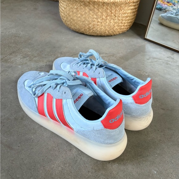 adidas Shoes - Adidas Sky Blue and Red Barreda Decode Sneaker — Size 9